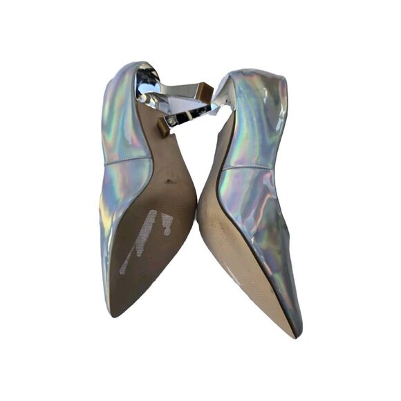 SOLD New Steve Madden Silver / Opal Holographic Dress Heels Size 6M - Picture 3 of 3